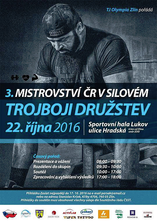 Mistrovstv� �R v silov�m trojboji dru�stev 2016 - pozv�nka