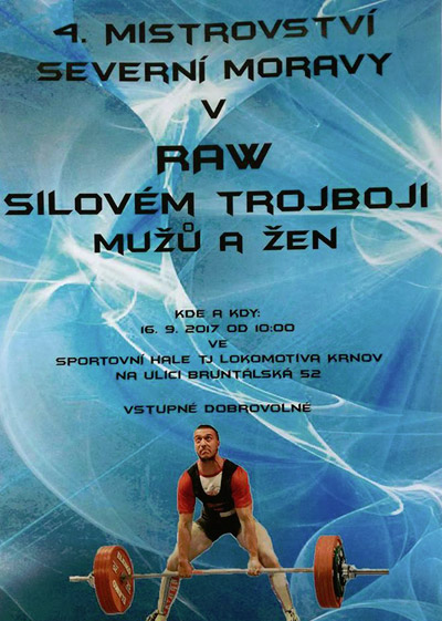 Mistrovstv� severn� Moravy v klasick�m (RAW) silov�m trojboji mu�� a �en 2017 - pozv�nka