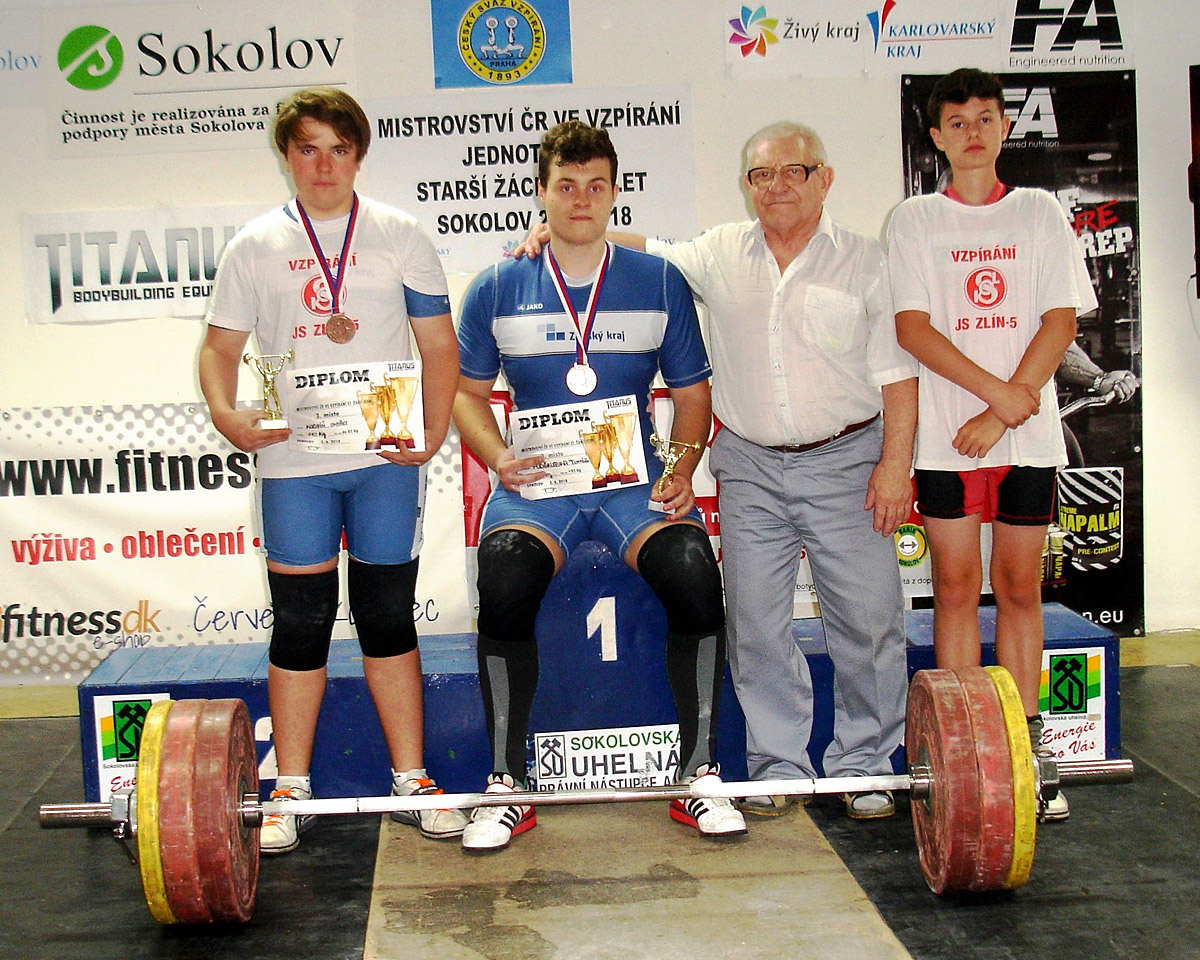 Ond�ej Koch��, Tom� Pod�kubka, tren�r Jaroslav Janeba a Matou� S�ra